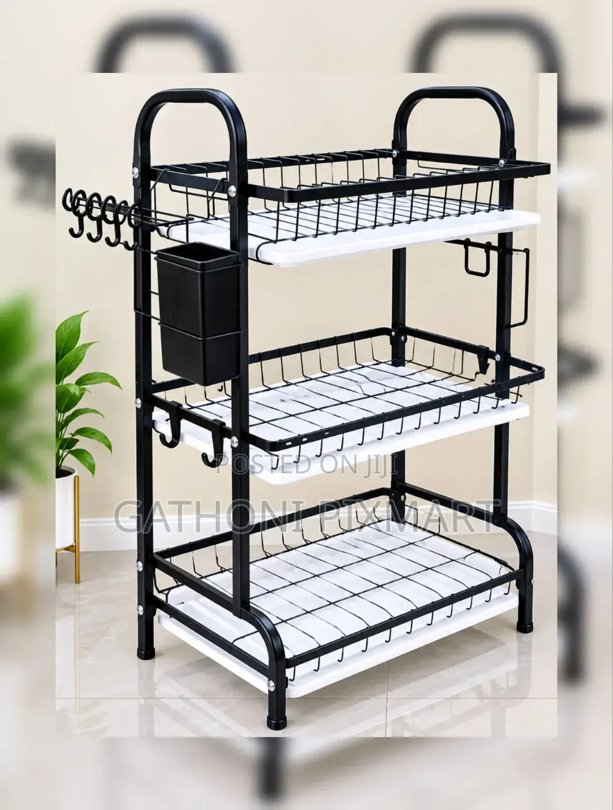 3-Tier Dish Rack – Spacious Kitchen Plate Utensil Organizer