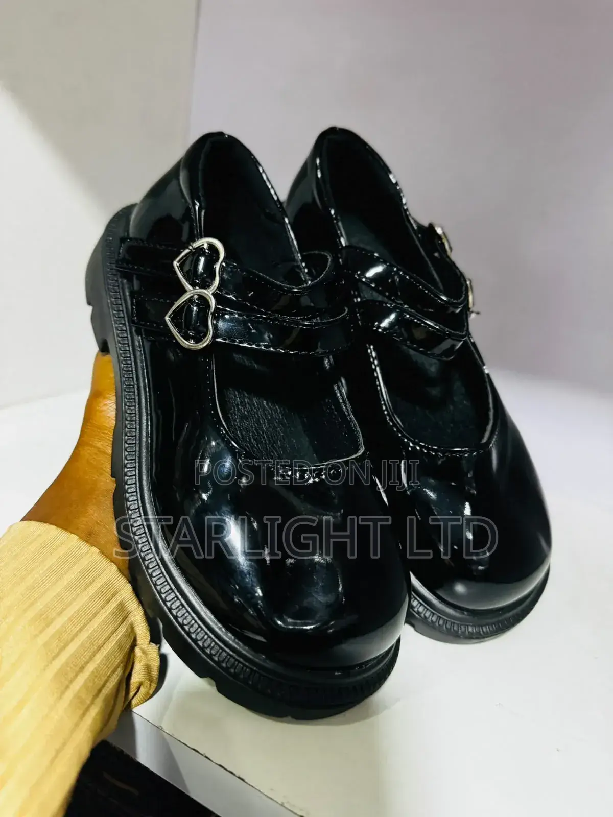 Girls Wetlook School Shoes Size 23-35