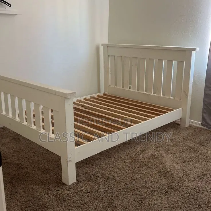 4x6 White Wooden Bed