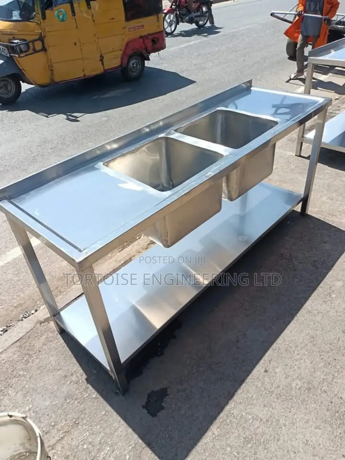 Stainless Steel Commercial Double Sink Double Bowl Size 1800mm Long