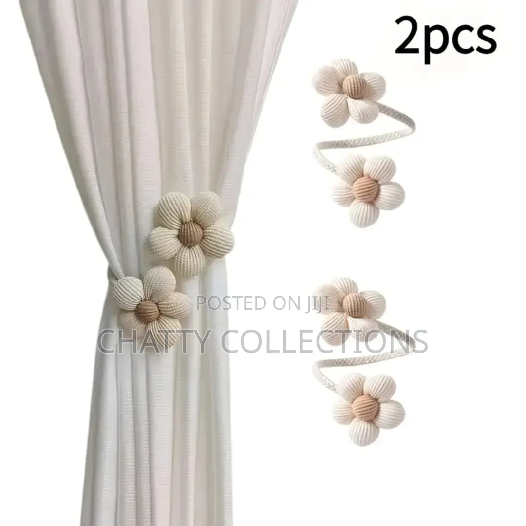 A Pair of Bohemian Flower Curtain Tie Backs / Curtain Holders