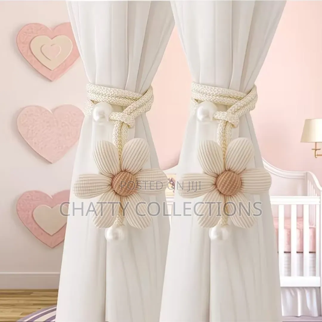 A Pair of Bohemian Flower Curtain Tie Backs / Curtain Holders