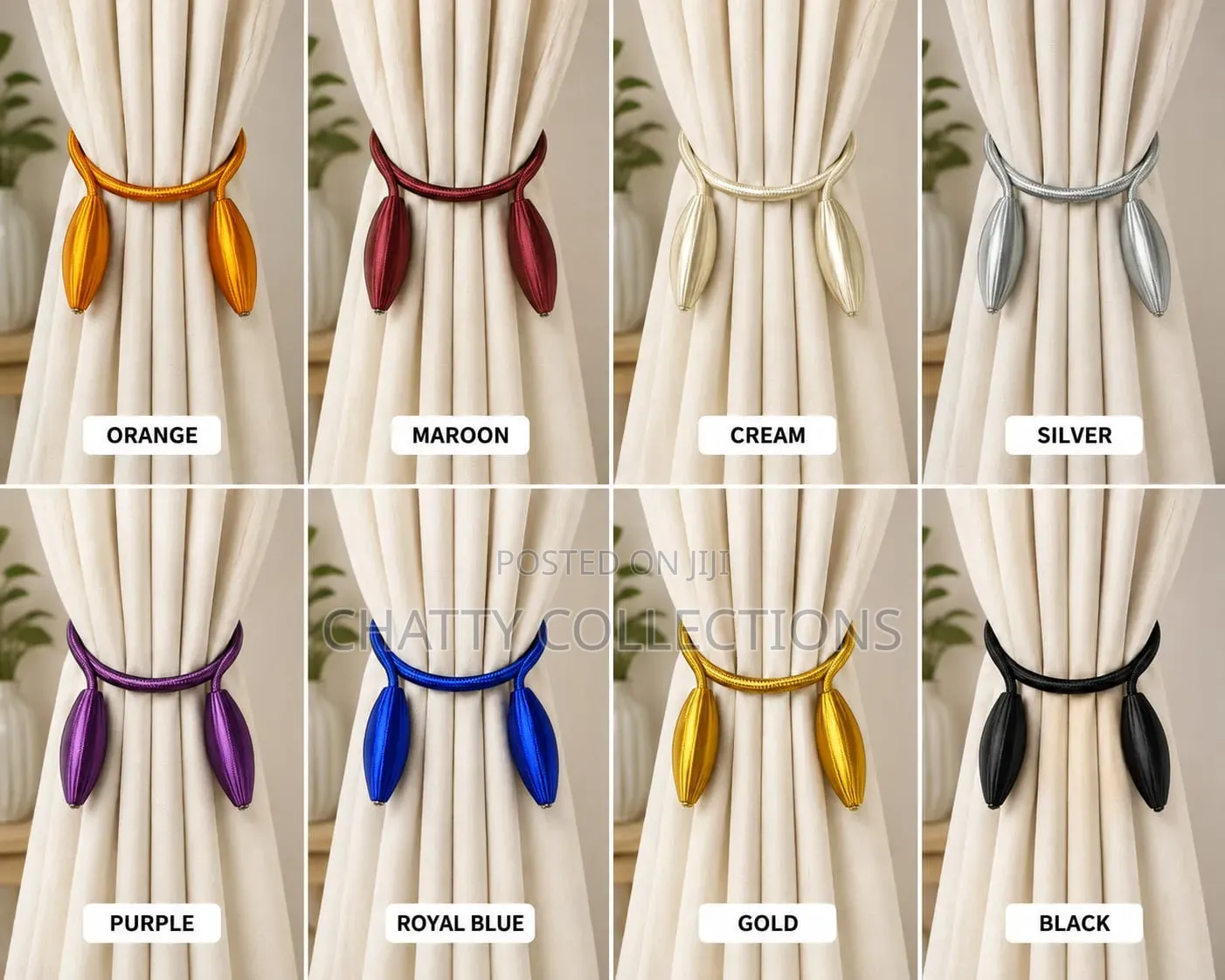 Pair of Magnetic Curtain Tiebacks / Curtain Holders