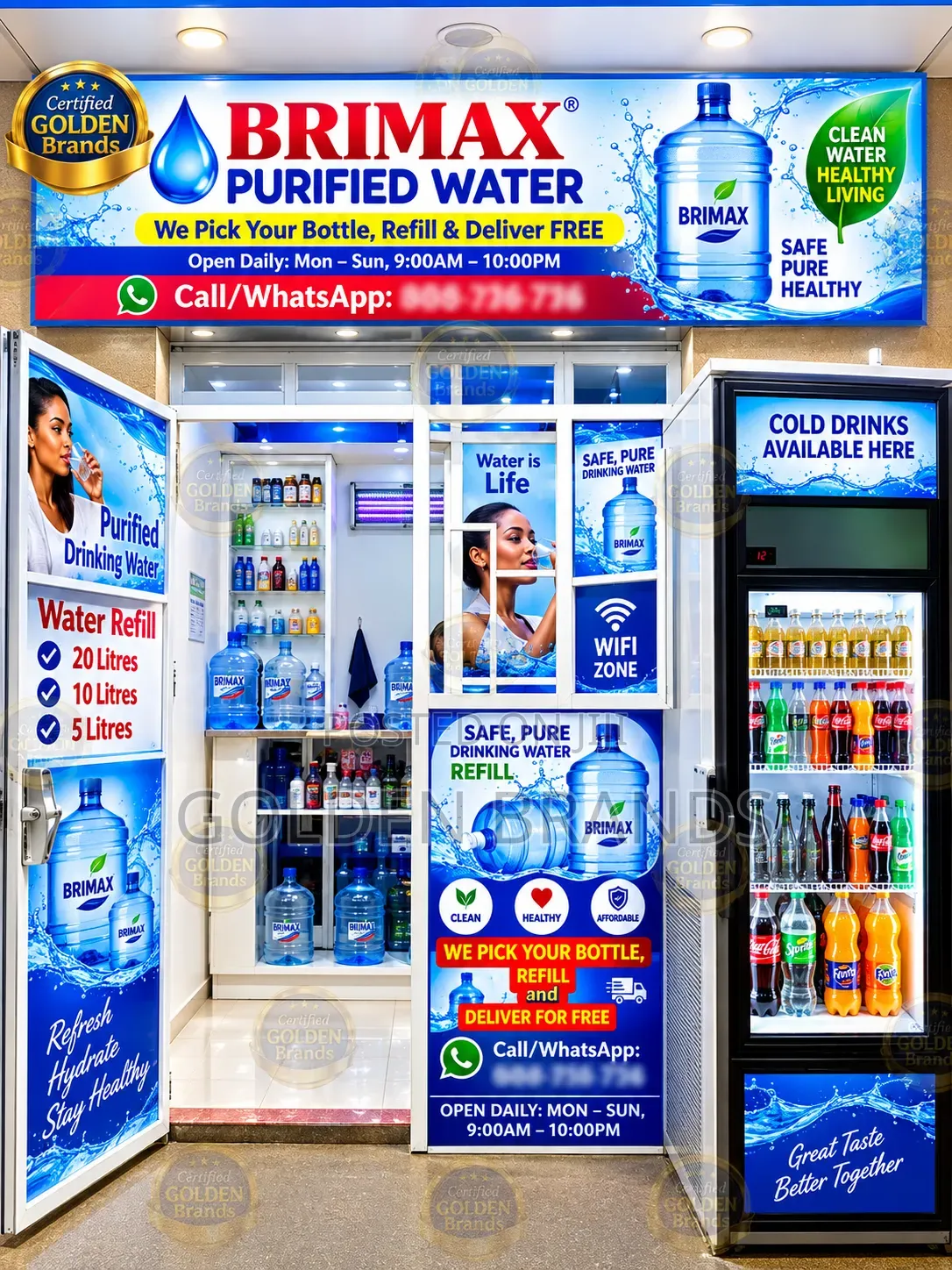 We Help You Start a Complete, Spacious Water Refill Business.