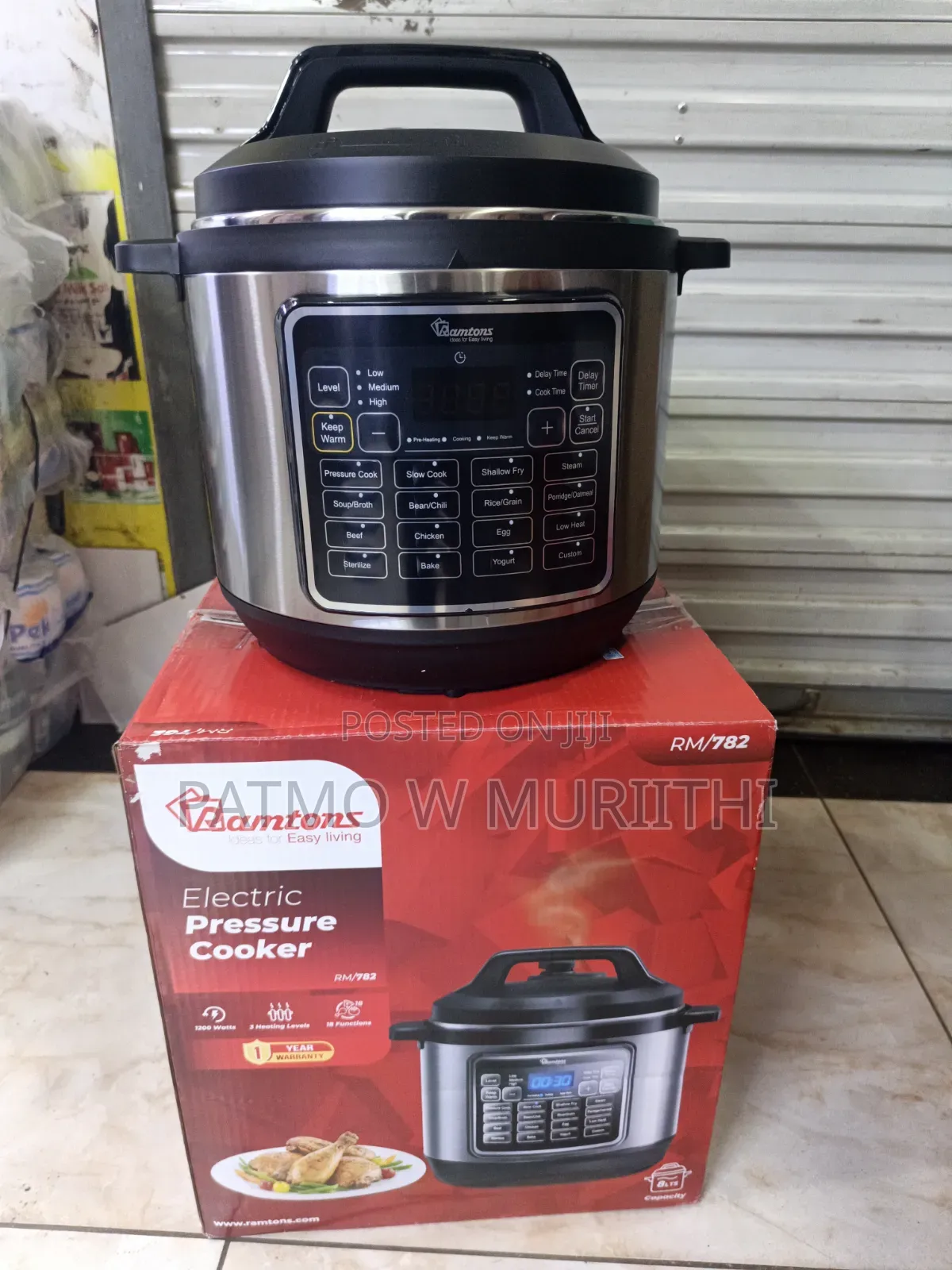 Ramtons Electric Pressure Cooker 8 Liters With Stainless Pot