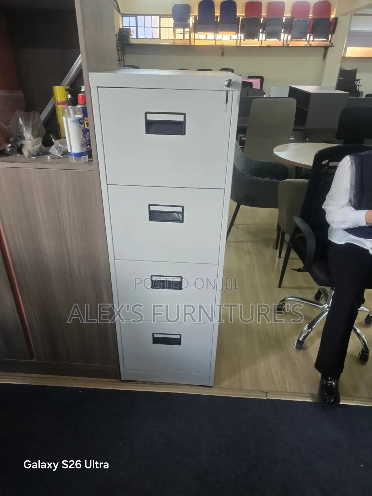 4Drawer Metallic/ Office Reception Cabinet