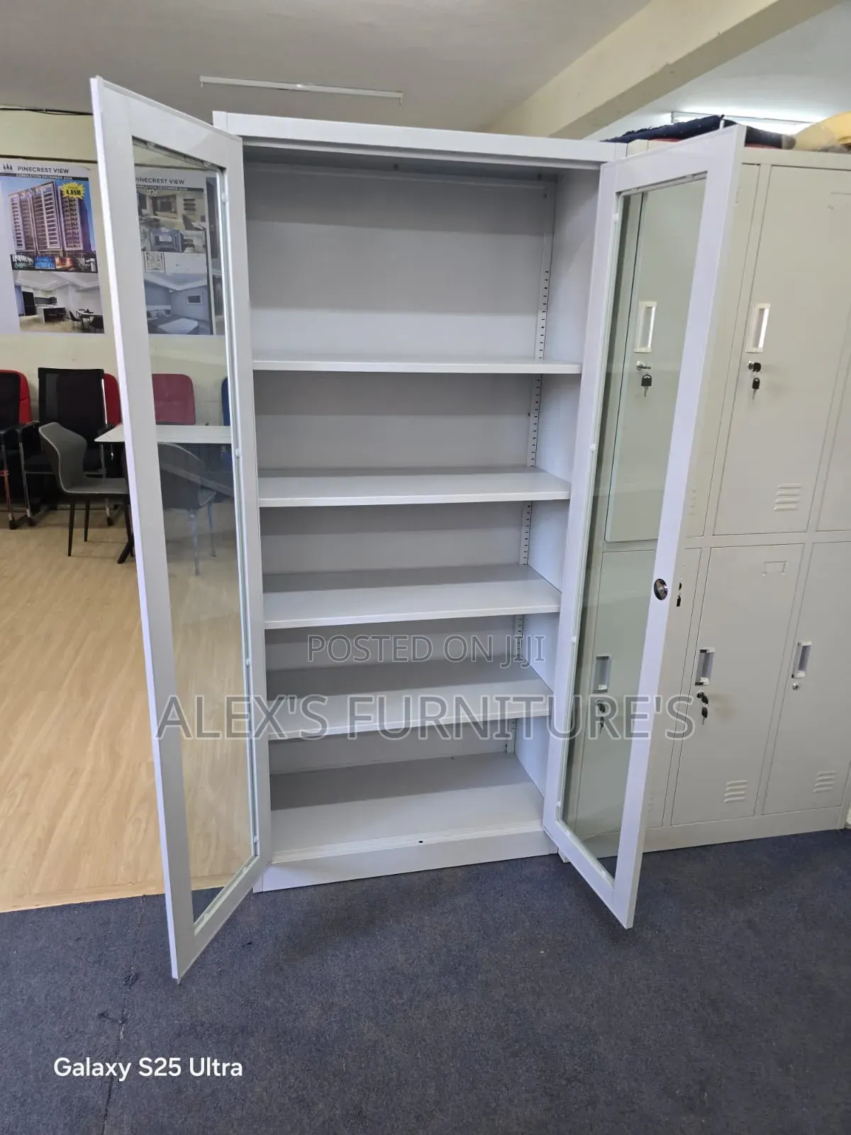 2 Doors Cabinet With Full Glass