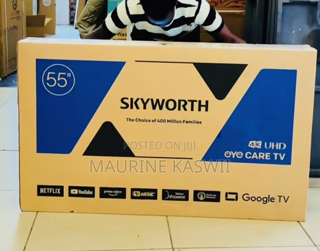SKYWORTH 55” GOOGLE FRAMELESS TV With Find Remote Feature 55G6500h