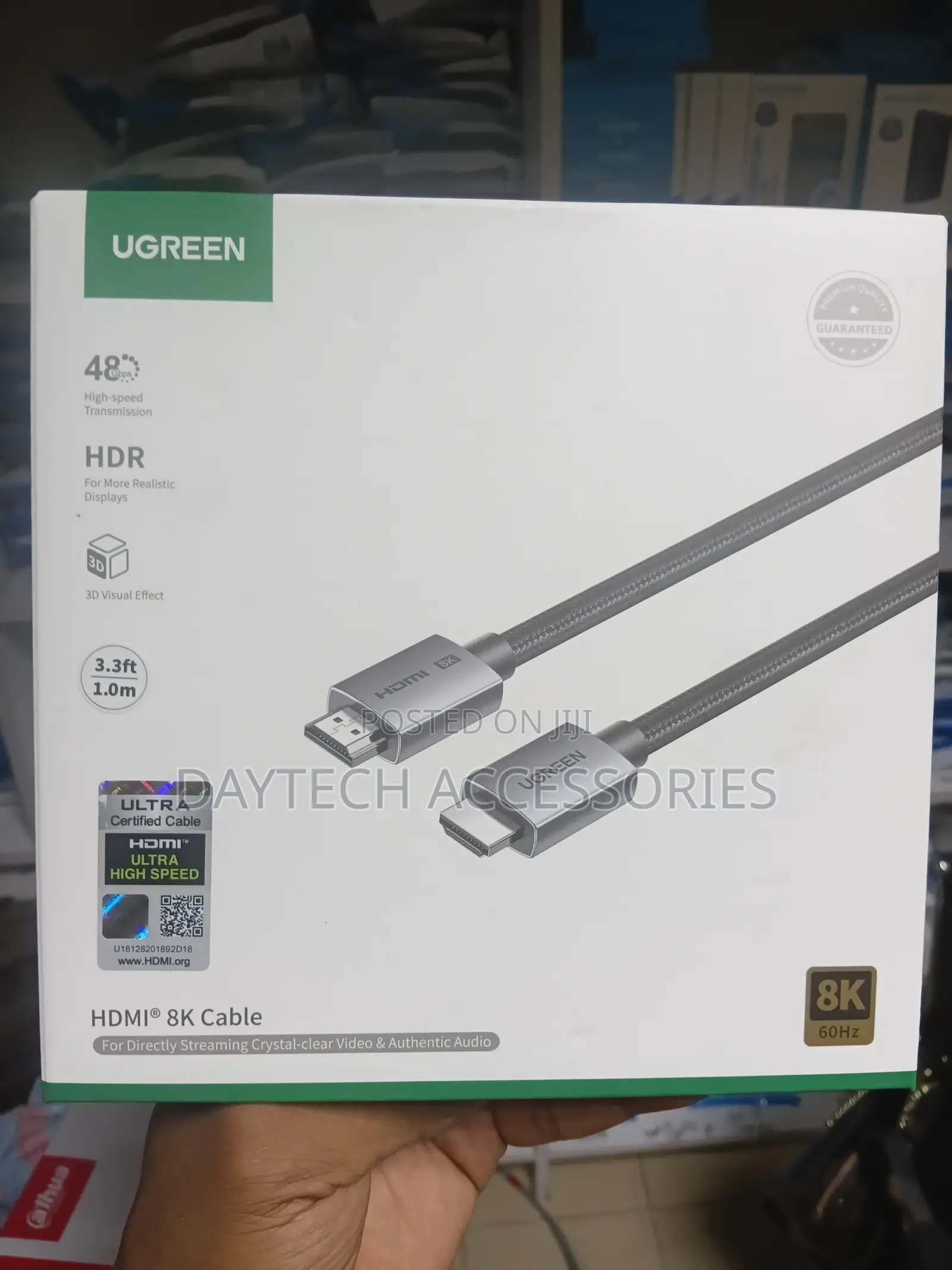 UGREEN HDMI 2.1 Male to Male Cable 1M – HD171