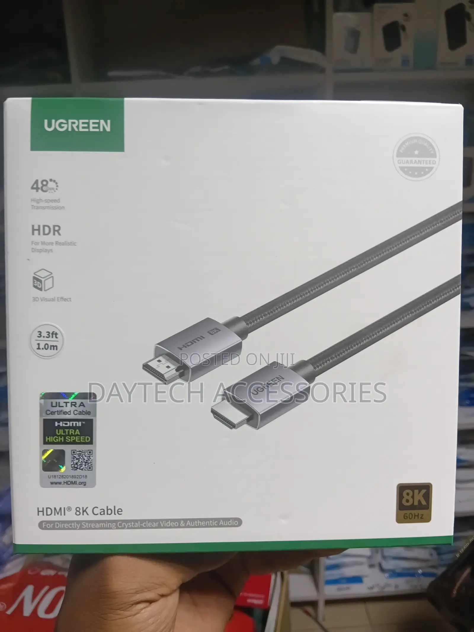 Ugreen HD171 1M HDMI 2.1 Cable 48Gbps – Braided Ultra High-Speed.