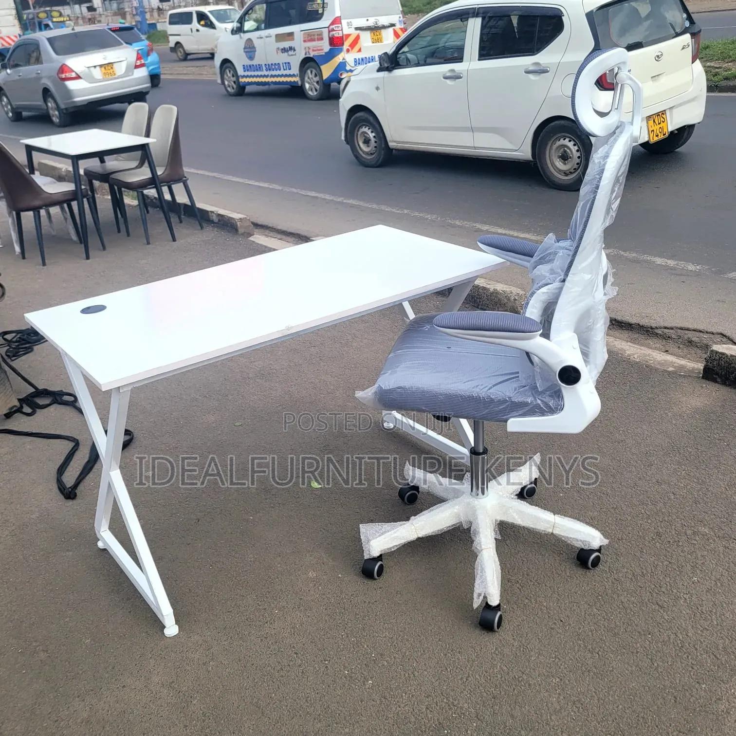 Ergonomic Mesh Office Chair Grey With Headrest