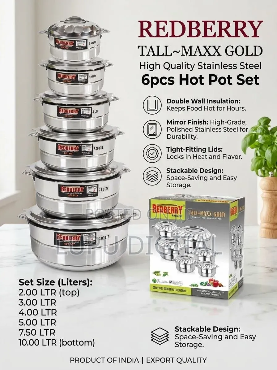 Premium Range of STAINLESS STEEL Insulated Hotpot :