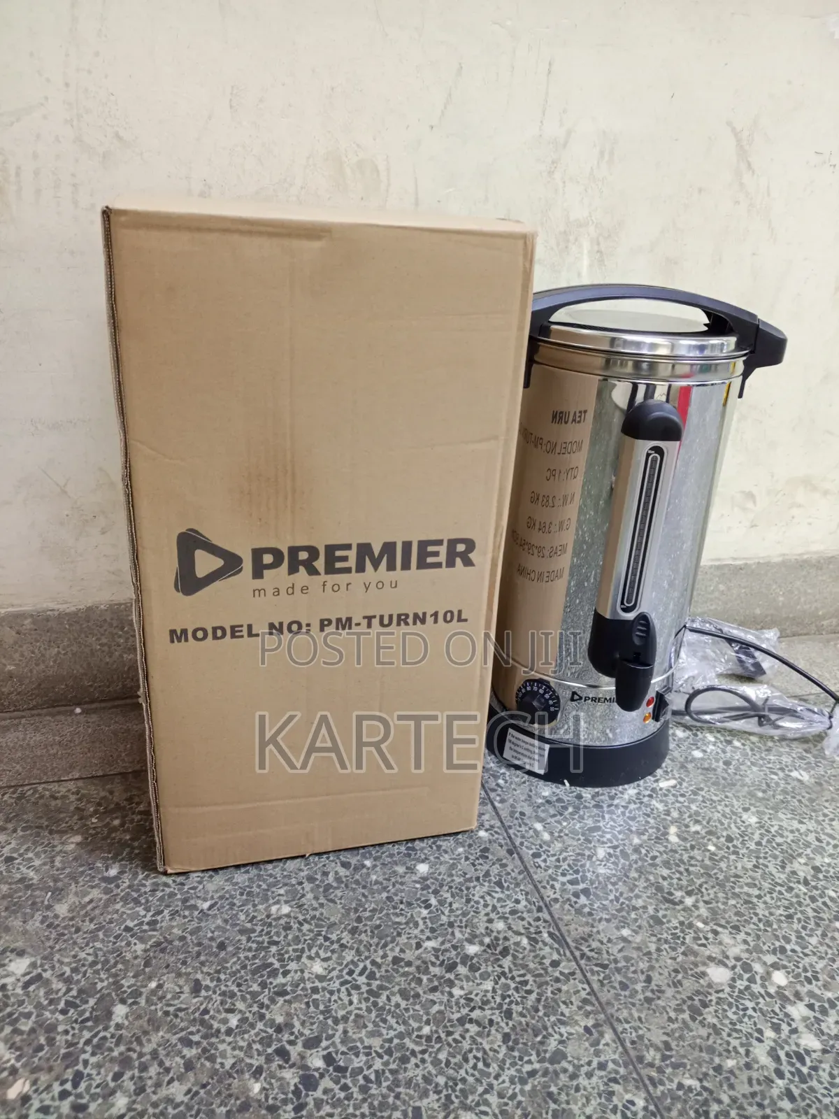 Premier 14L Heavy-Duty Electric Tea Urn With Dispensing Tap