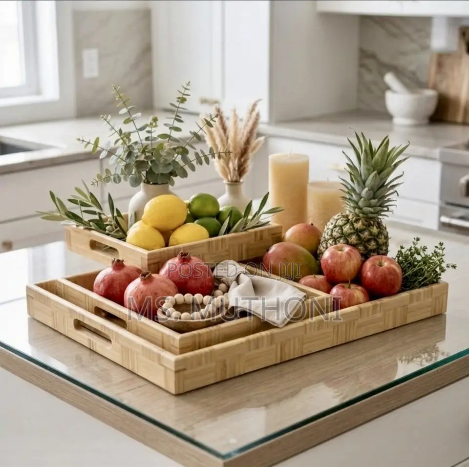 Functional Three Nesting Bamboo Trays Set