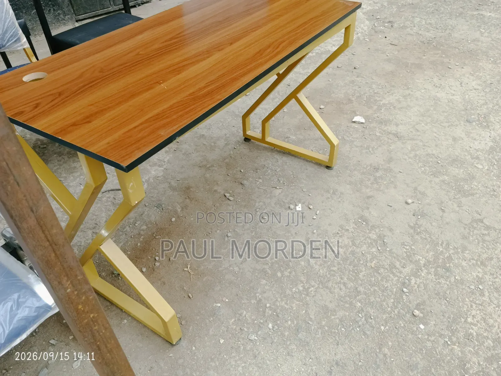 Gold Frame Metallic Desk