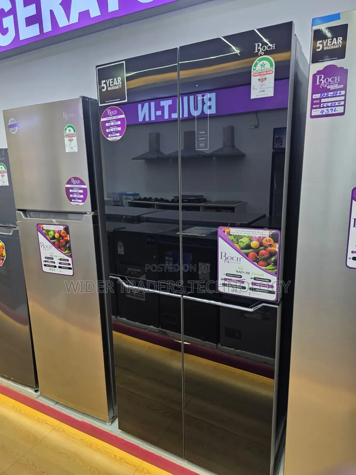 Roch 439L Side by Side 4 Door Refrigerator