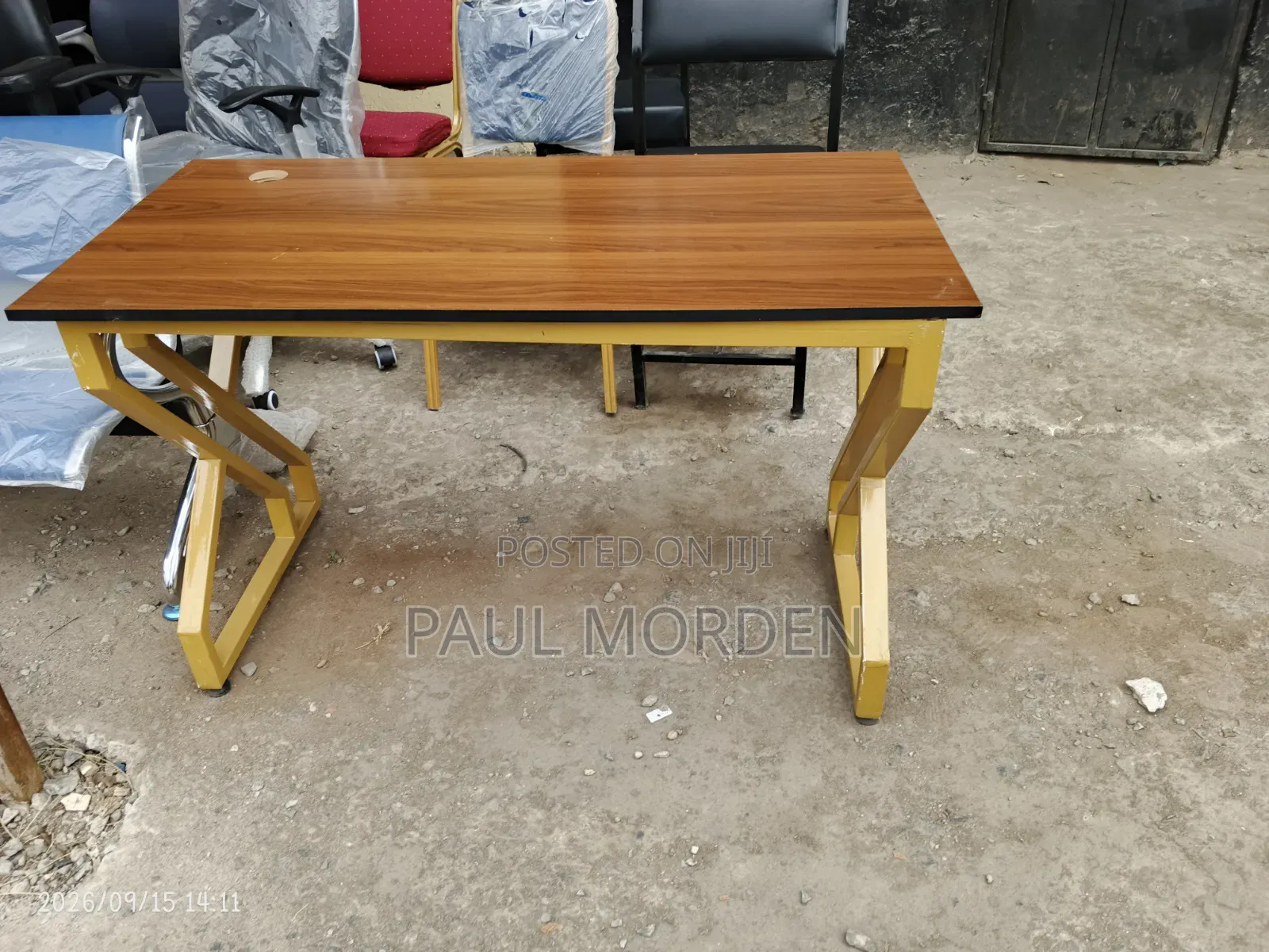 Office Desk Metal With Gold Color