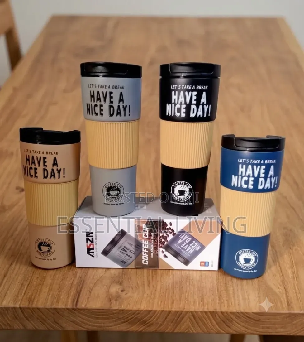 Insulated Coffee Thermal Cup With Non-Slip Grip Stainless Steel