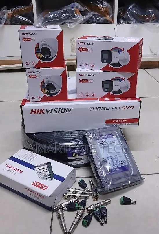 4CH Hikvision Smart Hybrid CCTV Camera Kit – Full Color HD | 2+2