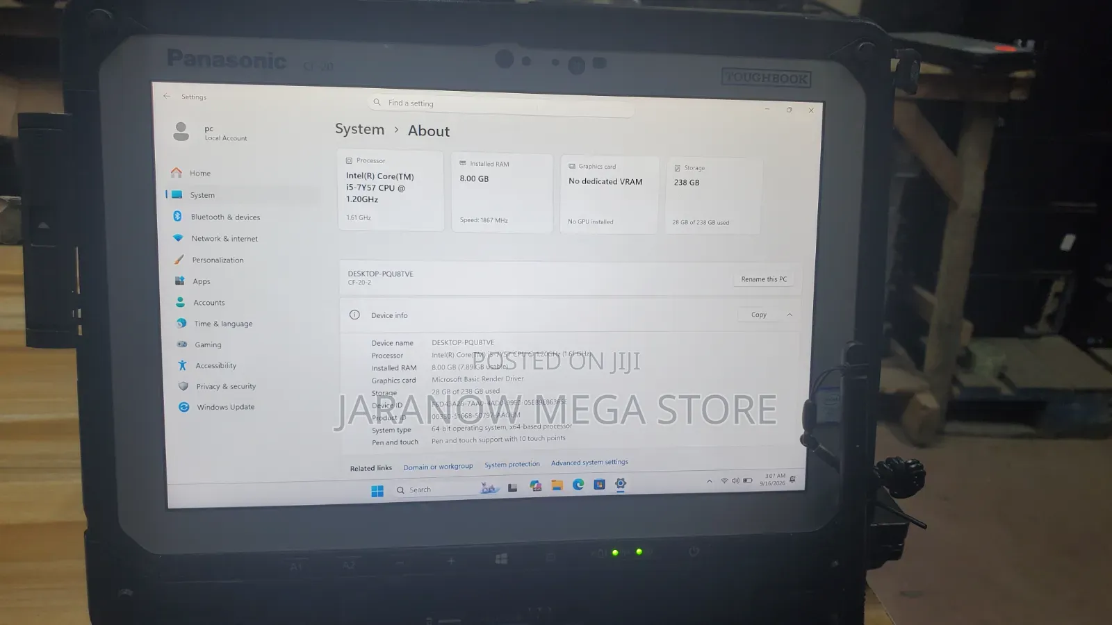 Laptop Panasonic Toughbook CF-20 8GB Intel Core i5 SSD 256GB