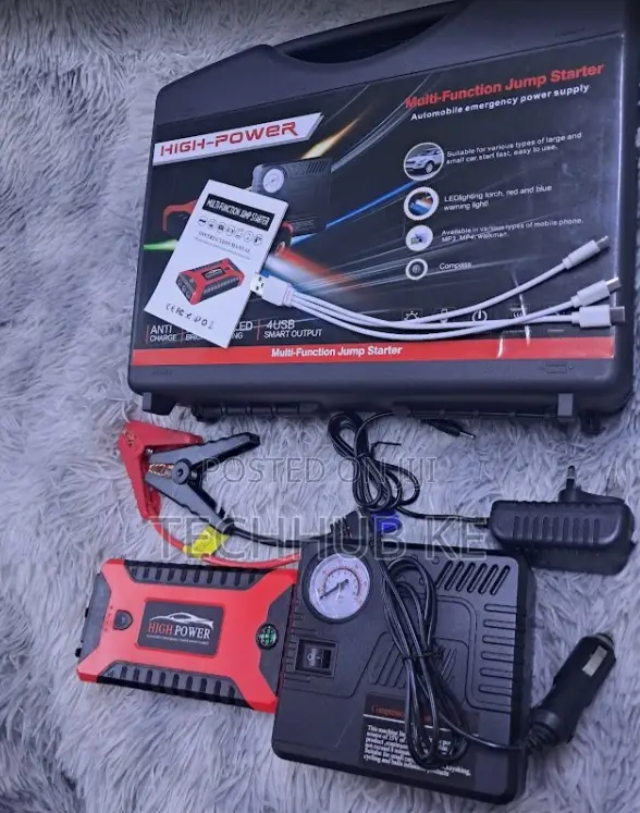 Car Jump Starter 12V Power Bank 99800Mah With Tyre Inflator