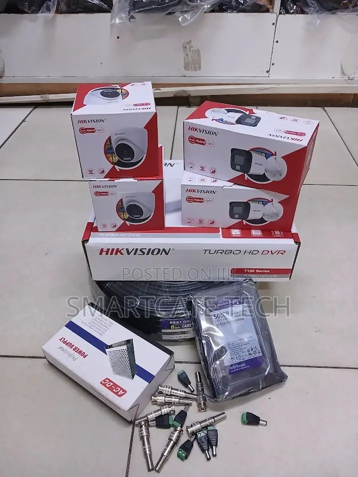 Hikvision 4CH HD CCTV With 2 Dome 2 Bullet Full Color Cameras