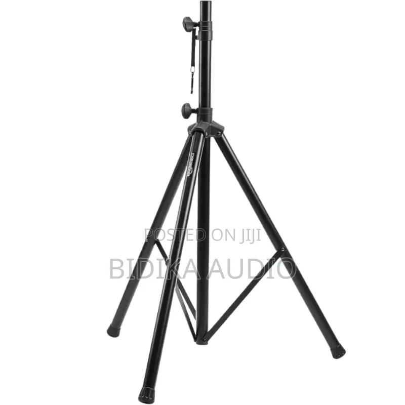 Amazon Basics Adjustable Speaker Stand – 4.1 to 6.6-Foot Steel Black