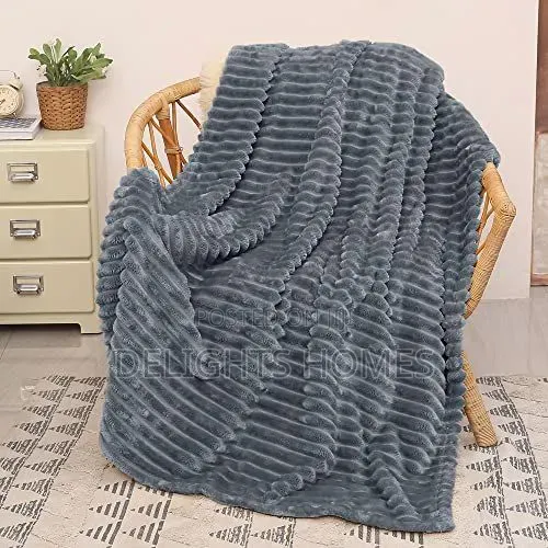 Ultra-Soft Fuzzy Fleece Throw Blanket-Hg