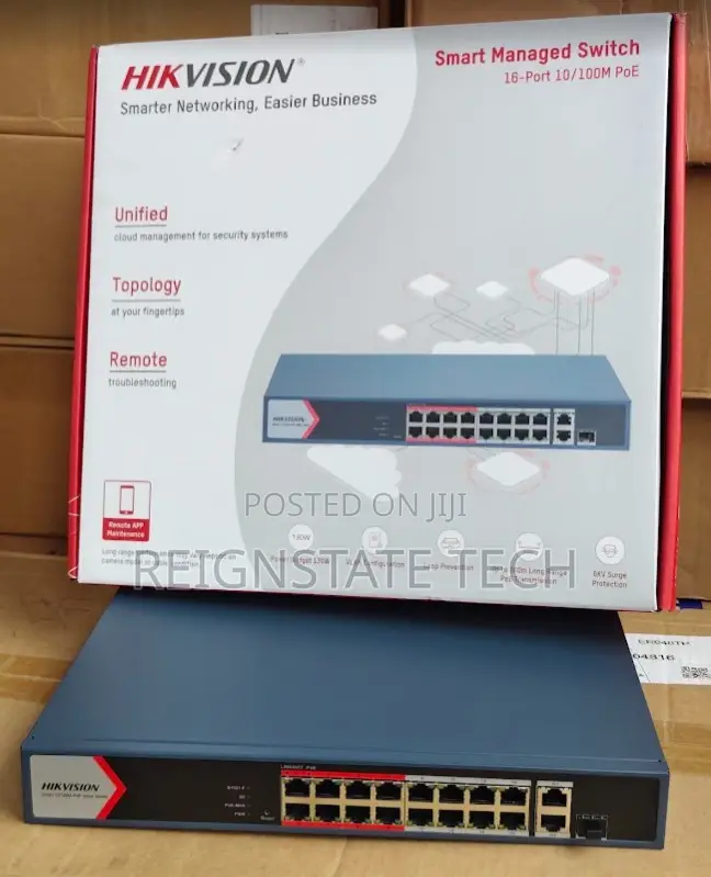 Cloud Managed Hikvision POE Switch With 16Ports POE