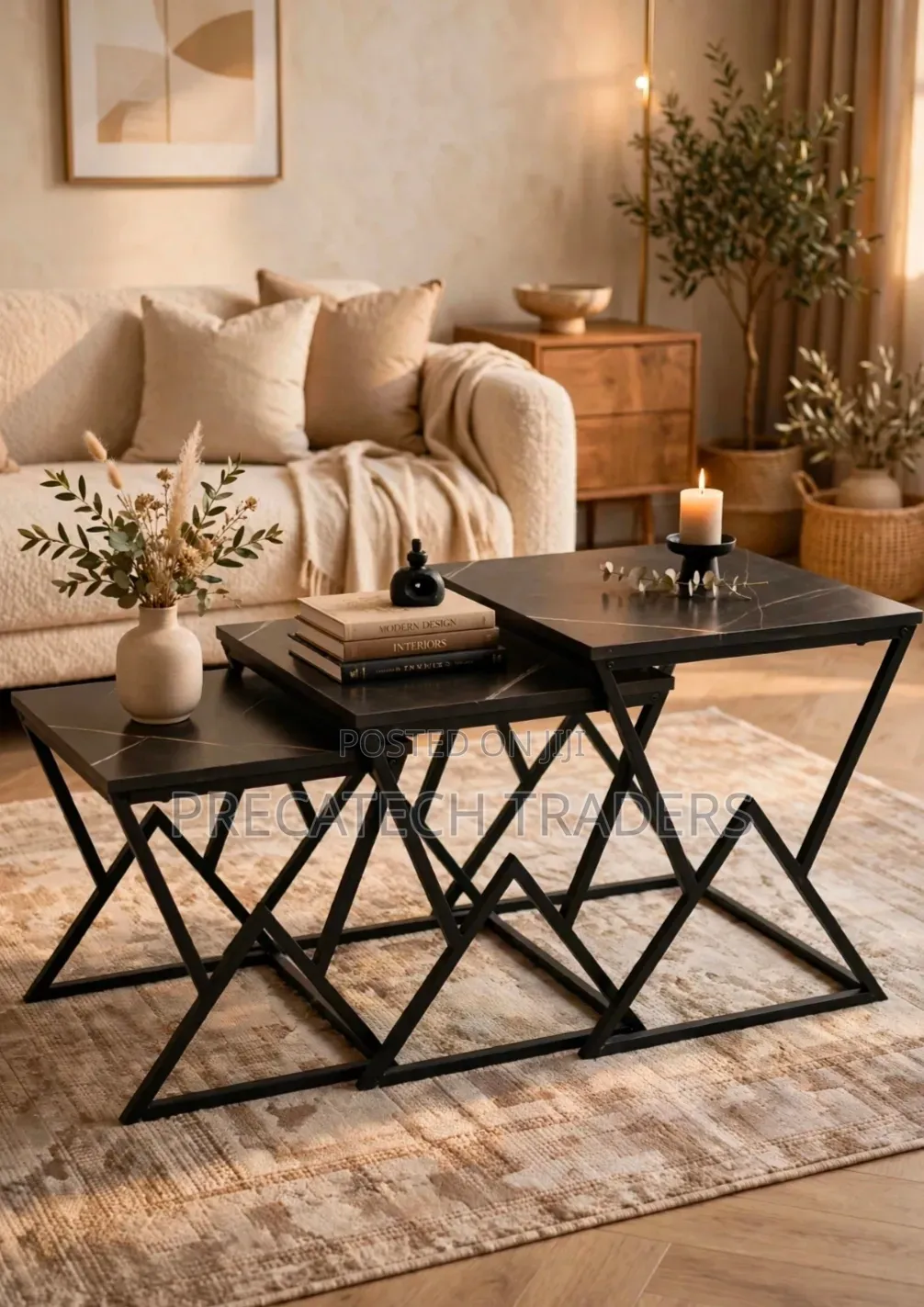 Modern Black Nesting Coffee Tables