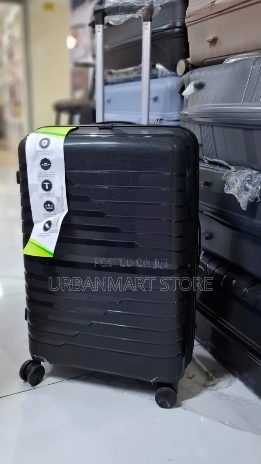 Large 69CM Rubber Suitcase With 360° Spinning Wheels