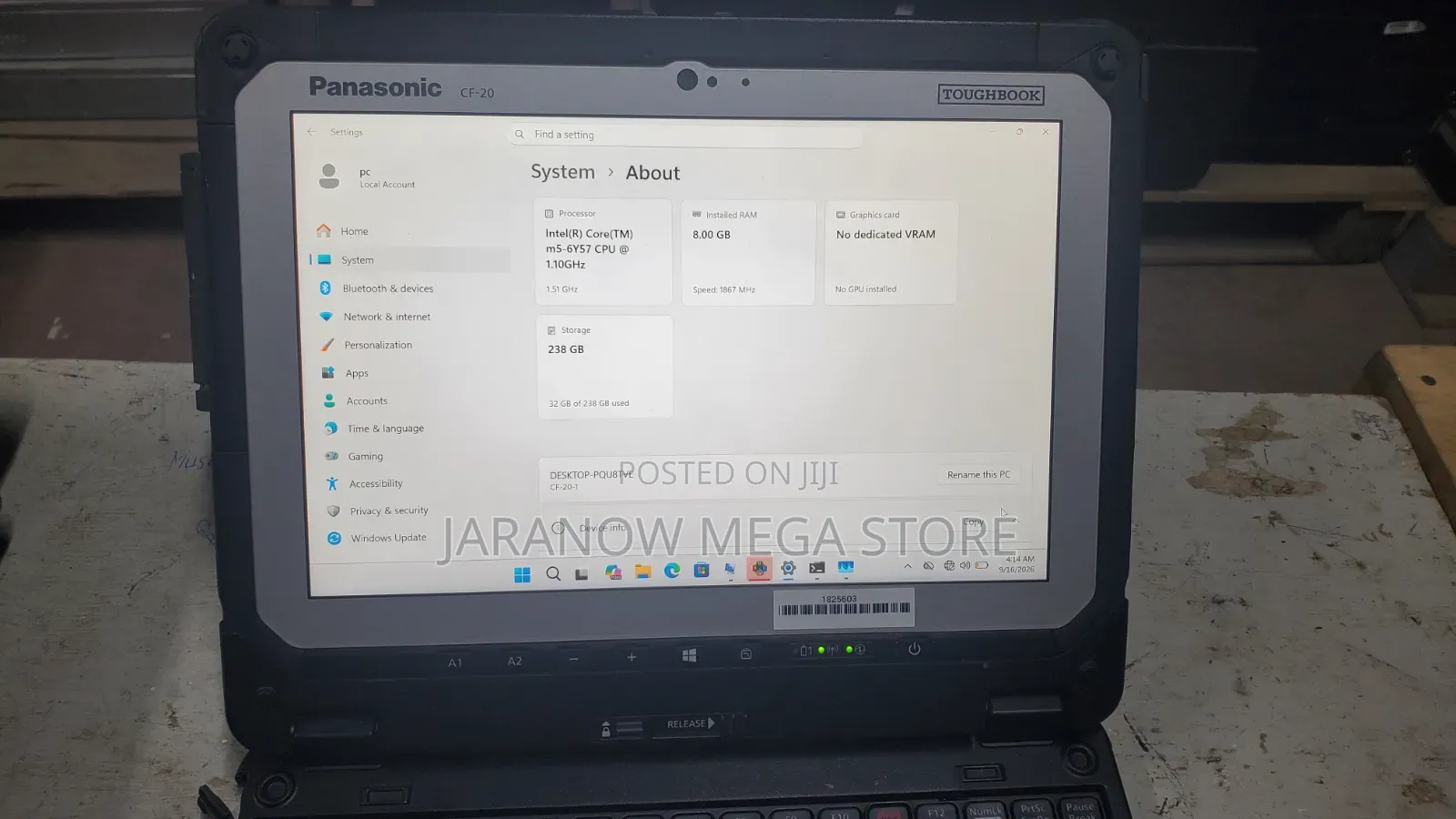 Laptop Panasonic Toughbook CF-20 8GB Intel Core M SSD 256GB