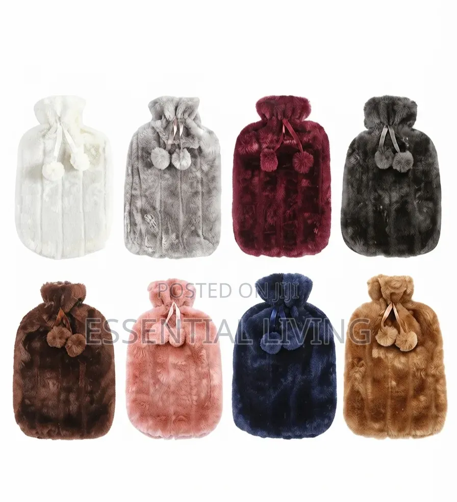 2L Hot Water Bottle Fur Cover Faux Fur Cover - Warm Washable Sleeve