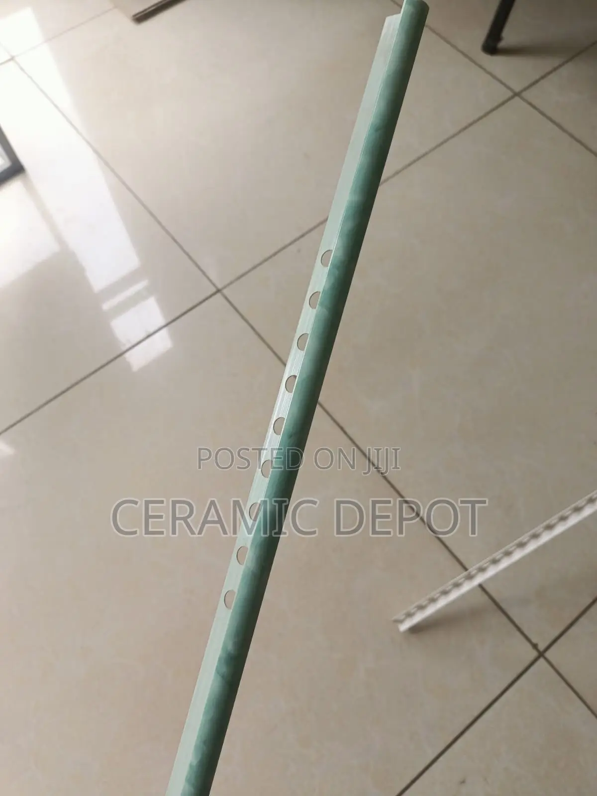 PVC Tile Corner Stripe Marble C013 Green -Bundle of 100pcs 2.4M
