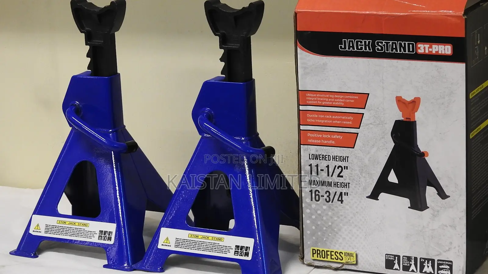 3 Ton Double-Locking Safety Jack Stand Blue
