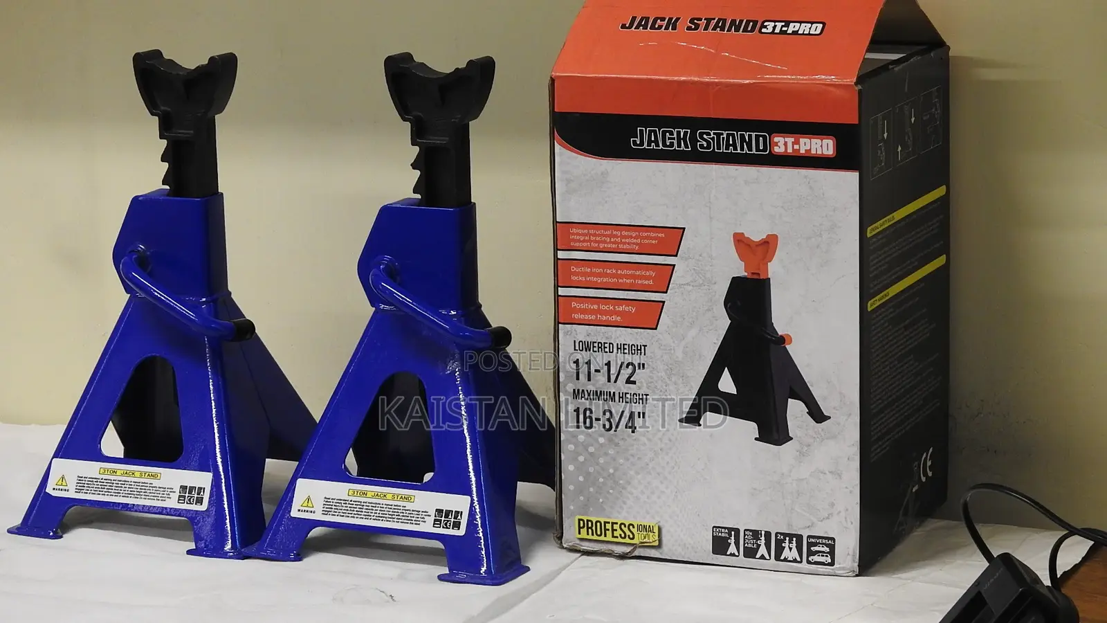 3 Ton Double-Locking Safety Jack Stand Blue