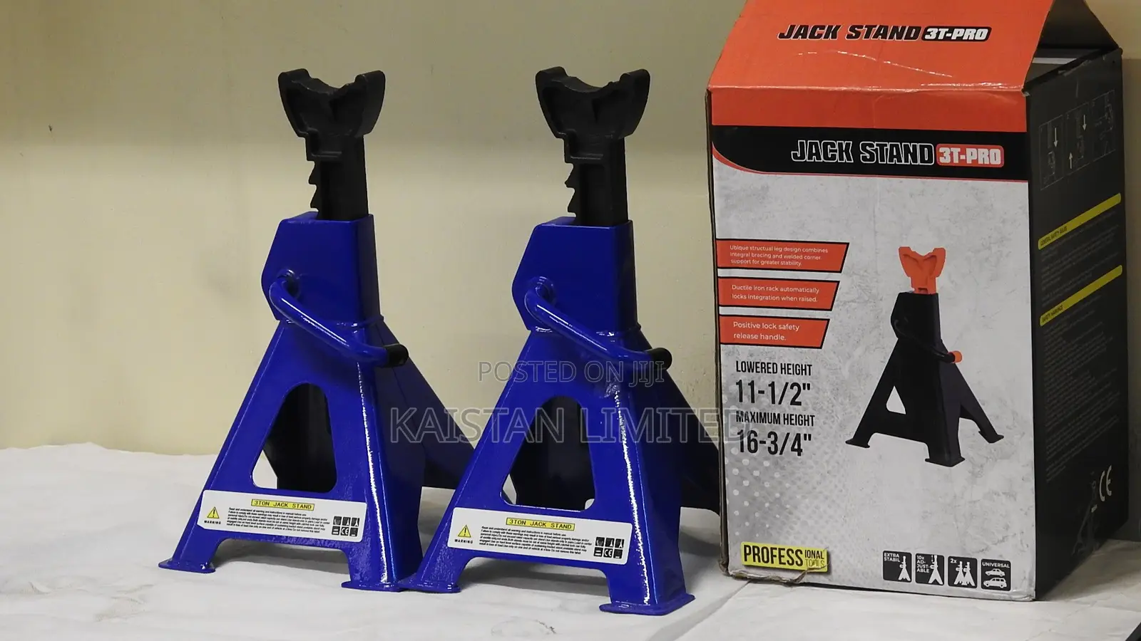 3 Ton Double-Locking Safety Jack Stand Blue
