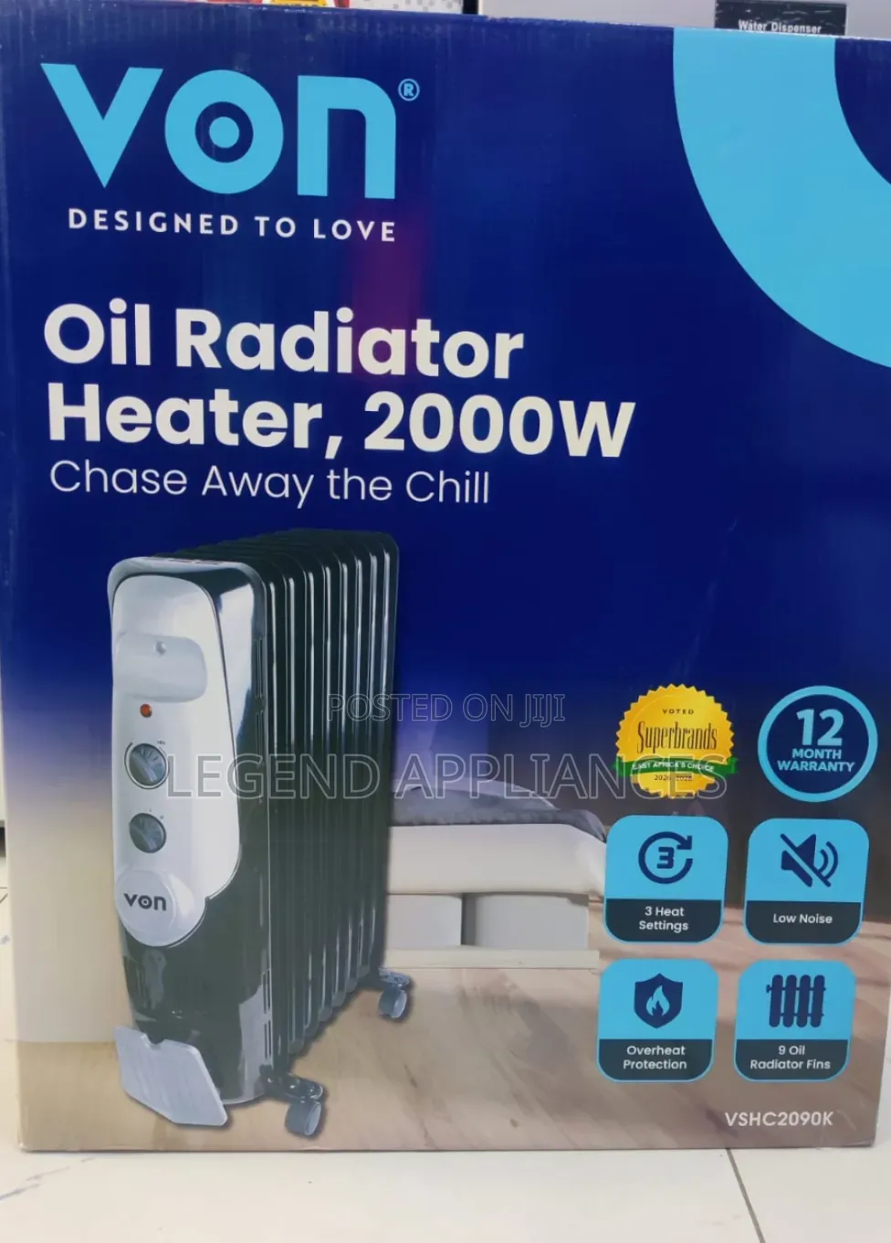 Von Oil Radiator Heater-2000w
