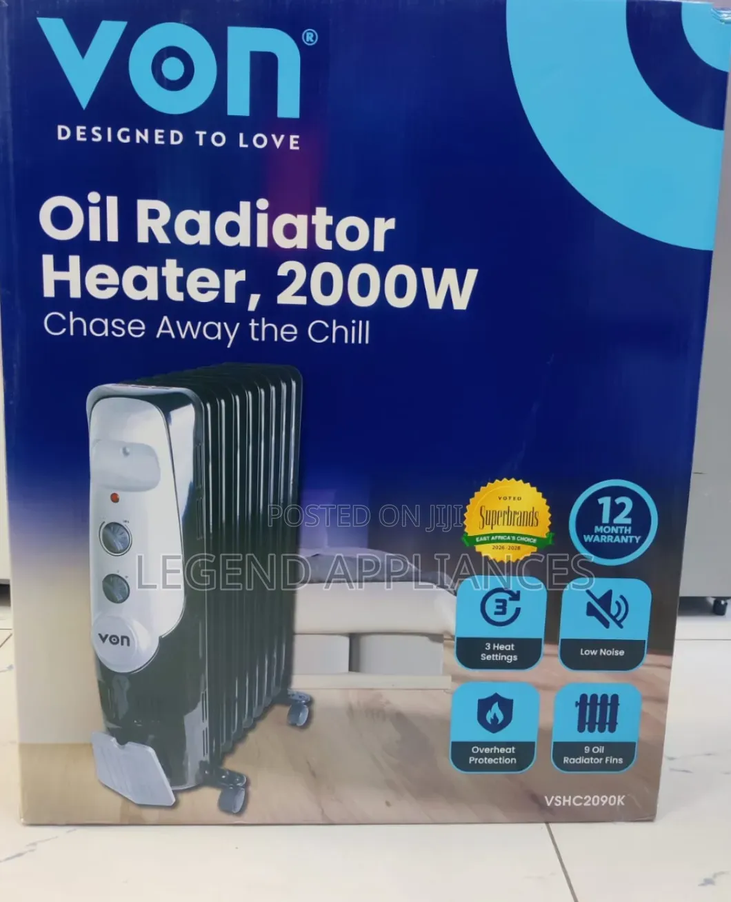 Von Oil Radiator Heater-2000w