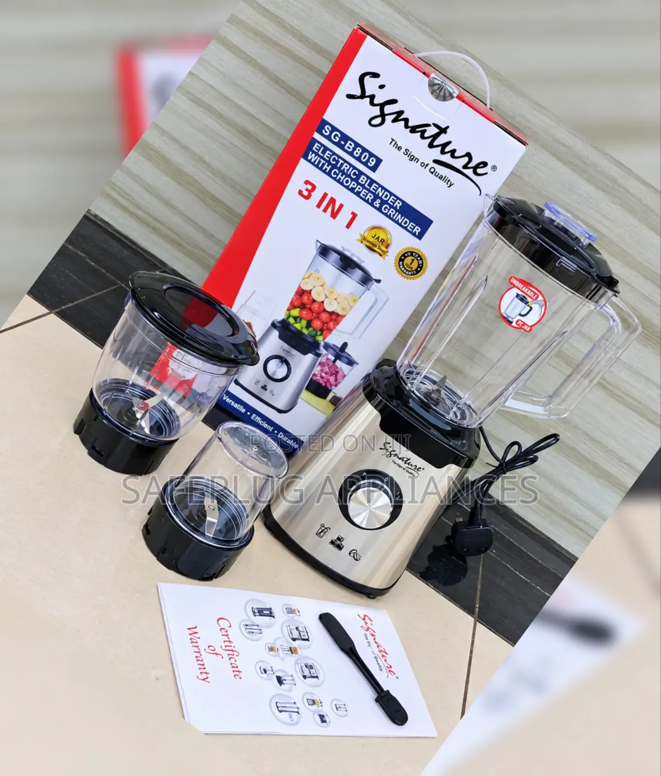 Signature 3-in-1 Food Blender Kitchen Processor
