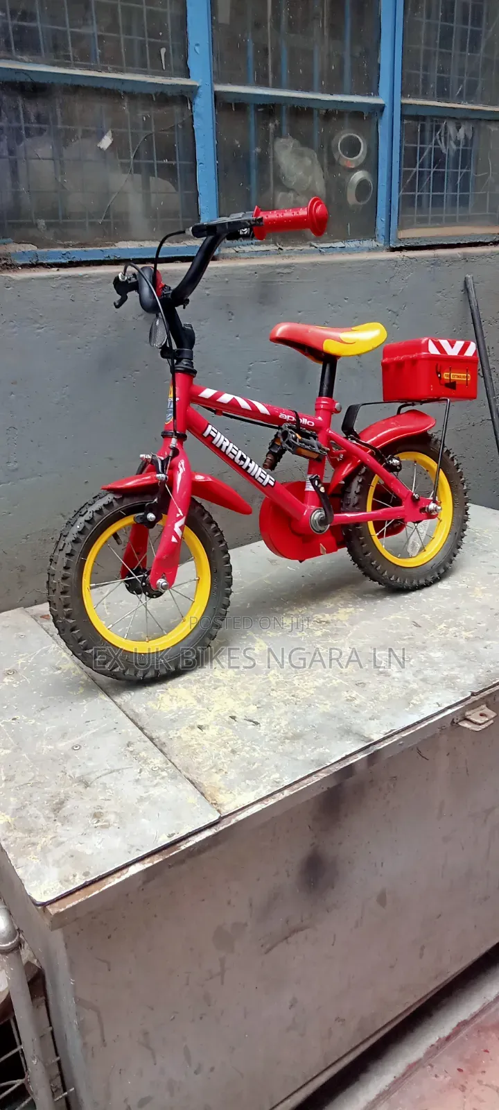 Ex Uk Size 12 Fire Chief Kids Bike for 2-3 Yr Old
