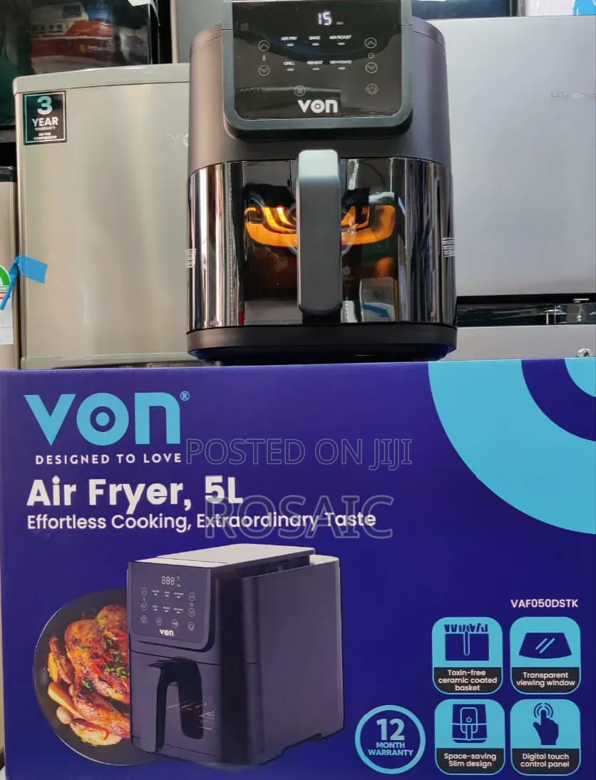 Von 5L Digital Touch Air Fryer – 12 Months Warranty