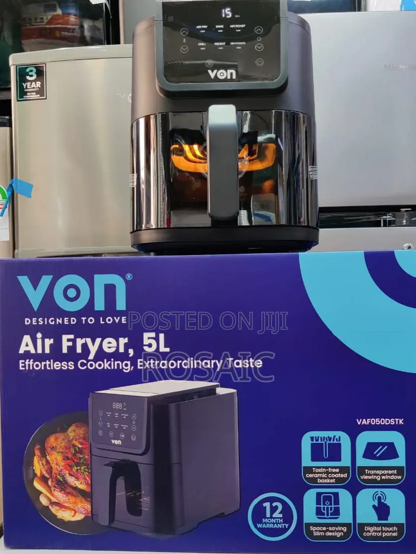 Von 5L Digital Touch Air Fryer – 12 Months Warranty