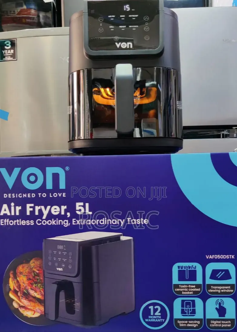 Von 5L Digital Air Fryer – Slim Space-Saving Design