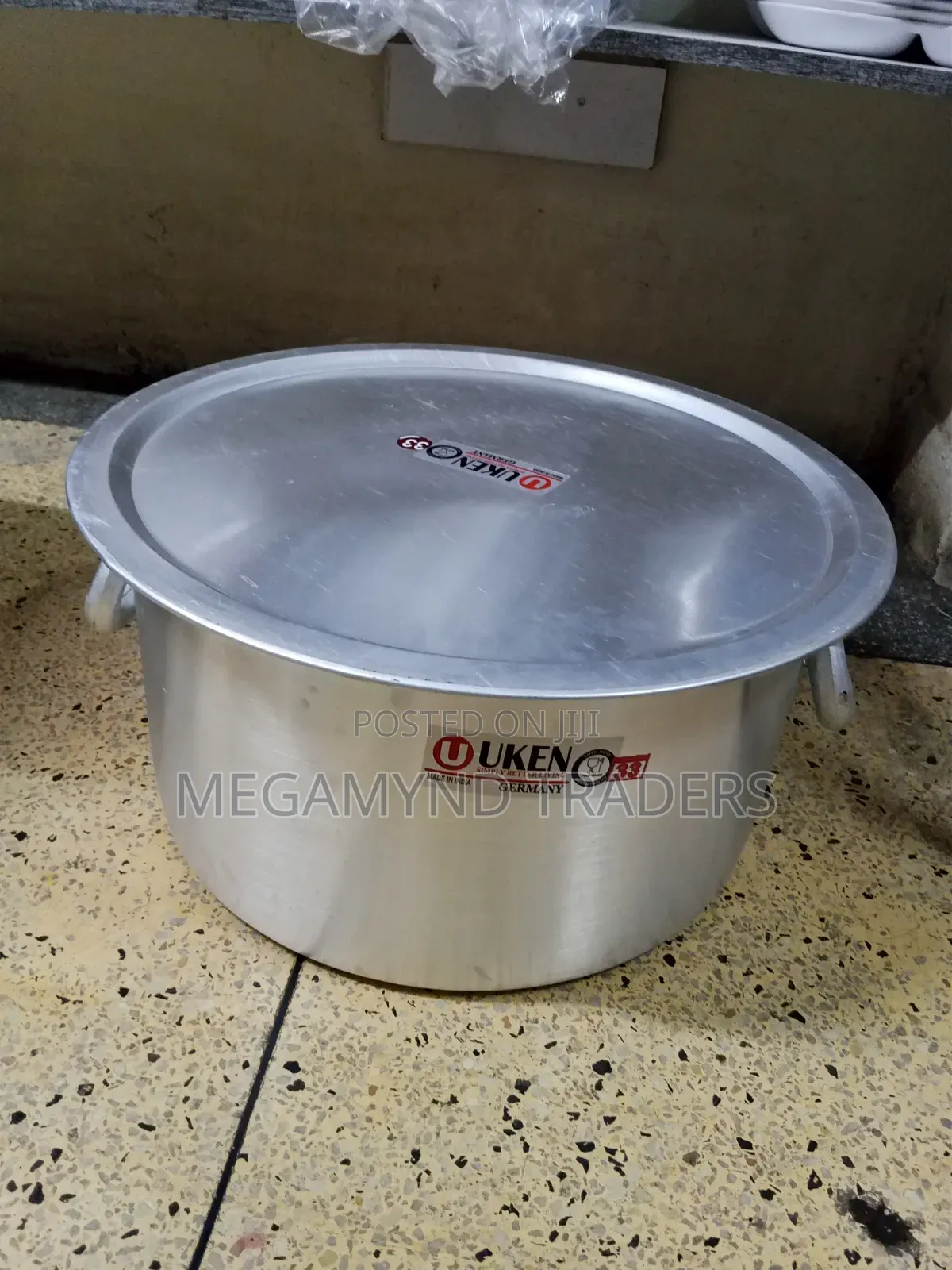 34LTR Aluminium With Handle and Lid / UKEN Sufuria Heavy Gauge Size 33