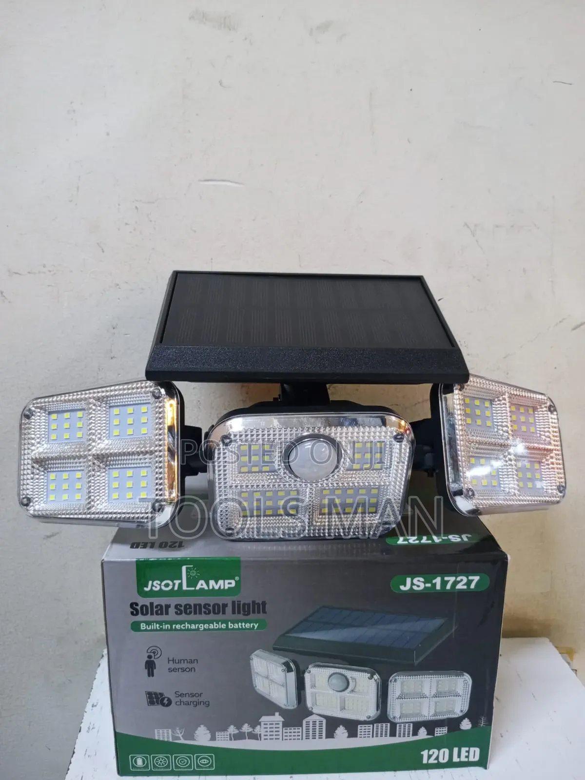 JSOTLAMP 120 LED Solar Motion Sensor Light.