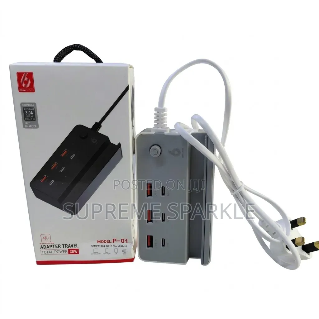35W Travel Adapter (Model: P-01)
3
USB-A and 3 USB- C Ports