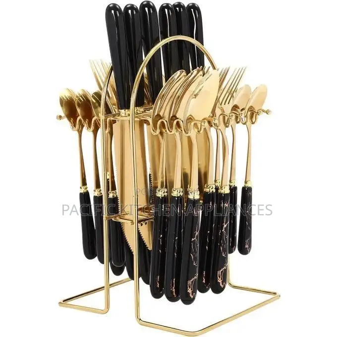 Marble 24PCs Hight Quality Cutlery Set With Stand