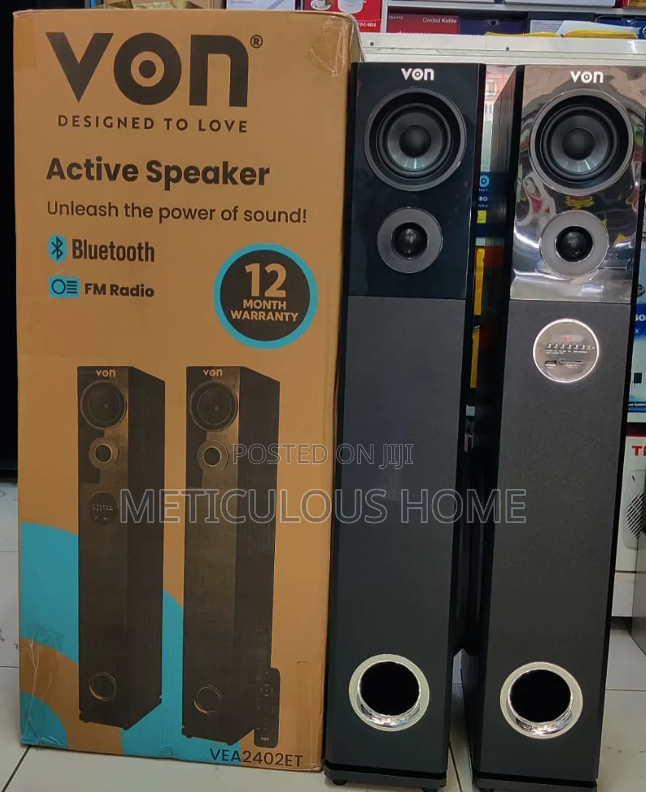 Von 2.0CH Bluetooth - Active Speakers 240W Tall Boy Subwoofer