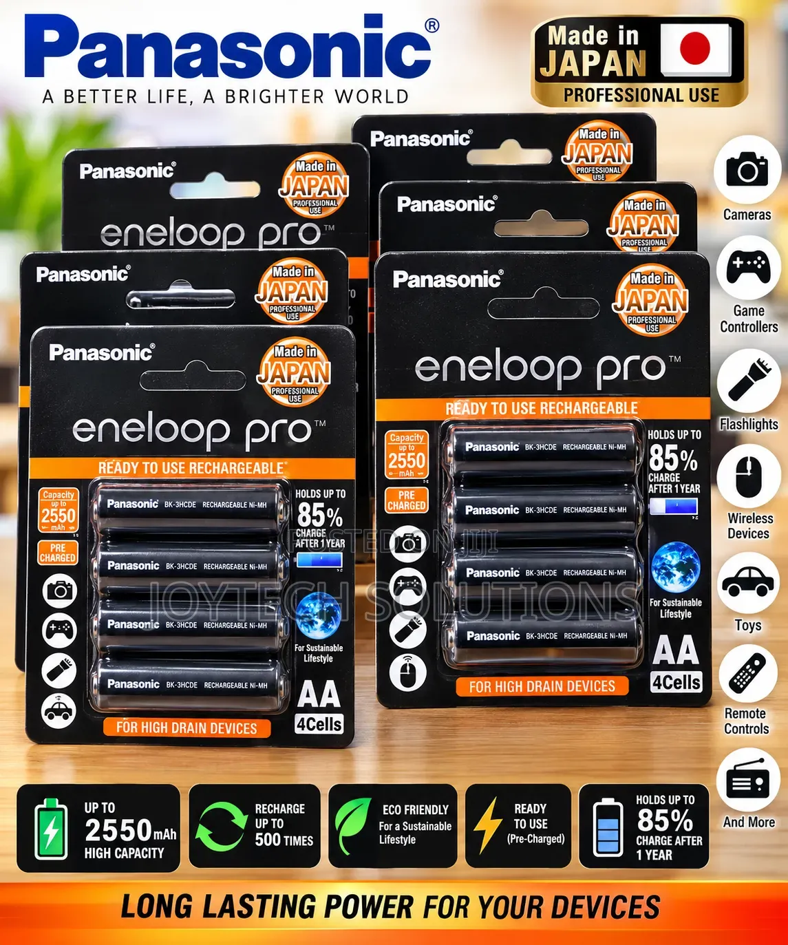 Double AA Premium Rechargeable AA Batteries – Long Lasting Power